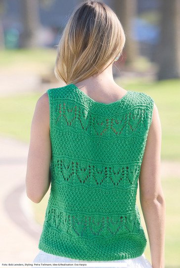 Top mit Perl- und Ajourmuster