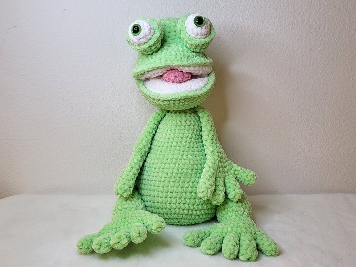 Häkelanleitung flauschiger Frosch