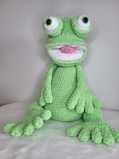 Häkelanleitung flauschiger Frosch