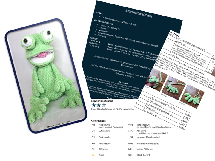 Häkelanleitung flauschiger Frosch