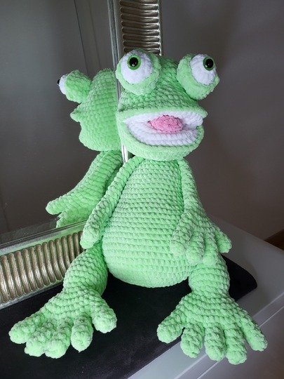 Häkelanleitung flauschiger Frosch