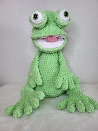 Häkelanleitung flauschiger Frosch