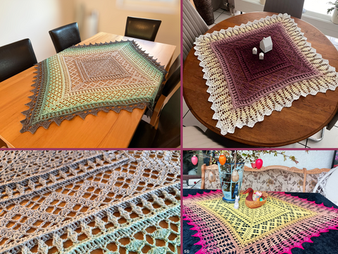 Crochet Pattern Tablecloth "Eudora" - Pattern in 3 Sizes
