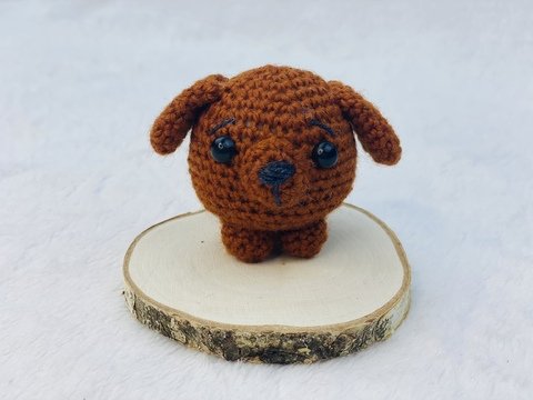 Häkelanleitung-Treues Hündchen (7 cm), Anti-Stress , Schlüsselanhänger