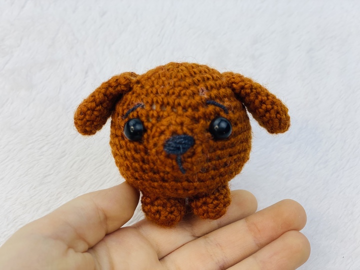 Häkelanleitung-Treues Hündchen (7 cm), Anti-Stress , Schlüsselanhänger