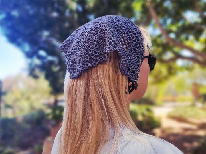 H7 Crochet Pattern for a Headscarf / Kerchief /Bandana “Cat”