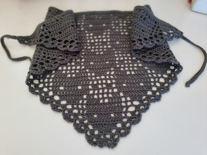 H7 Häkelanleitung für ein Kopftuch / Bandana „Katze“