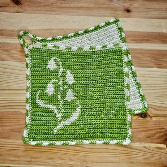 Häkelanleitung Topflappen "Maiglöckchen"