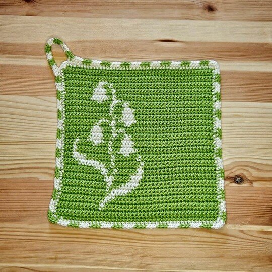 Häkelanleitung Topflappen "Maiglöckchen"