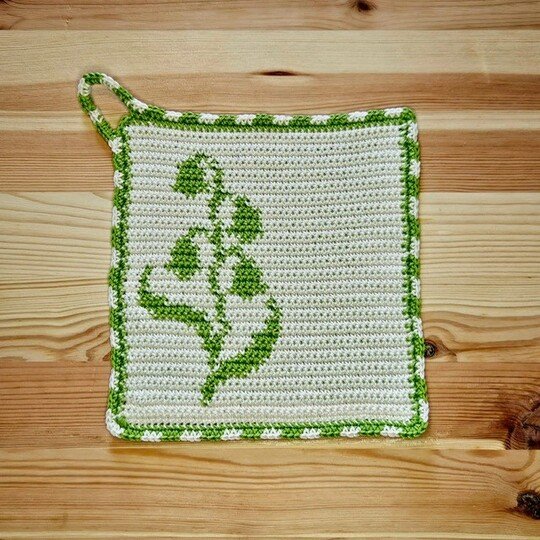 Häkelanleitung Topflappen "Maiglöckchen"