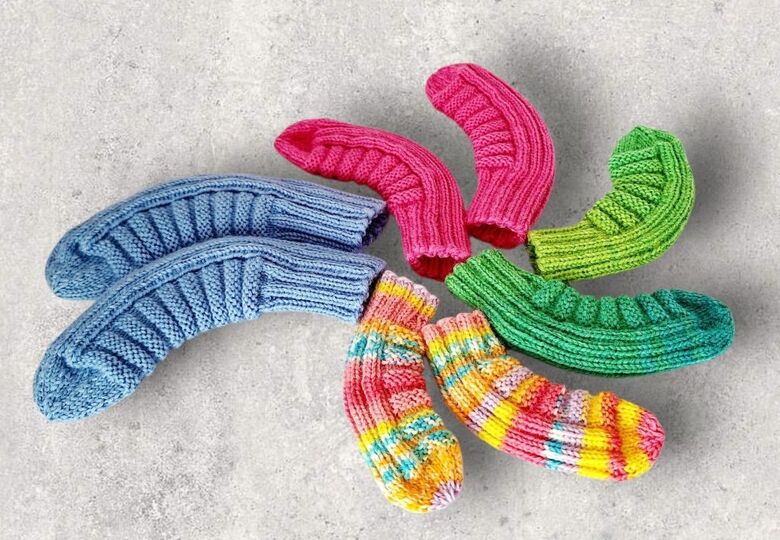 Strickanleitung Baby-Socken Würmli ohne Ferse in 4 Größen     #377
