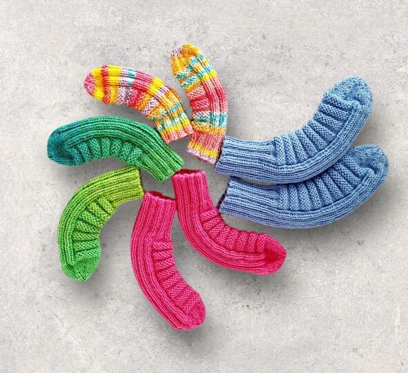 Strickanleitung Baby-Socken Würmli ohne Ferse in 4 Größen     #377