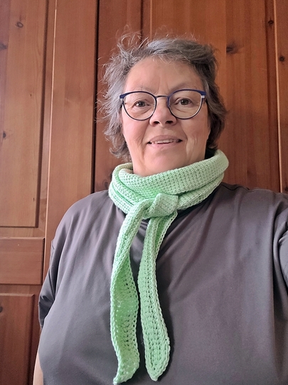 Frühlingstuch Mintha, tunesisch gehäkelt