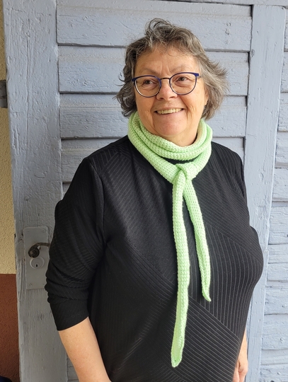 Frühlingstuch Mintha, tunesisch gehäkelt