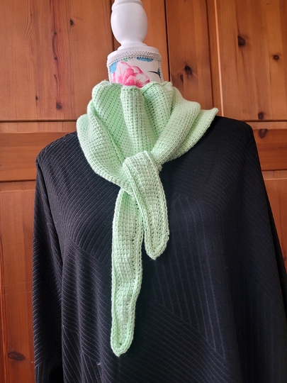 Frühlingstuch Mintha, tunesisch gehäkelt