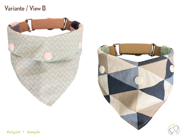 DANDY snap-on Reversible OTC Bandana for Martingale Collars. Sewing Pattern