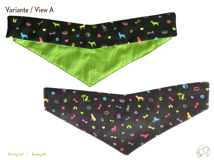 DANDY snap-on Wendehalstuch für Martingale Halsbänder. Nähanleitung+Schnitt