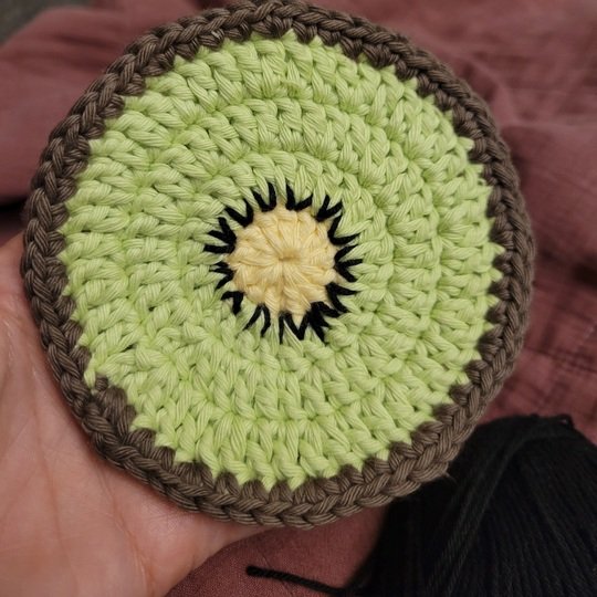 Häkelanleitung Glasuntersetzer "Kiwi" Einfach - PDF-Datei