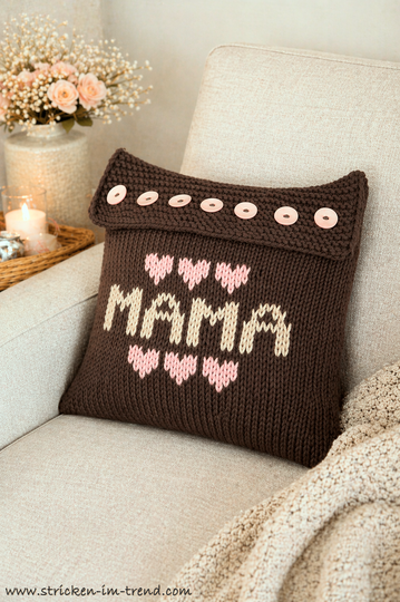 Strickanleitung Muttertags Bundle | 4 HomeWare Designs | Kissen & Poufs