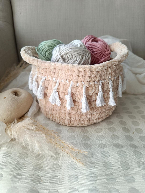 Häkelanleitung Boho Korb – dekorativer Aufbewahrungskorb in 2 Größen - Bild 2
