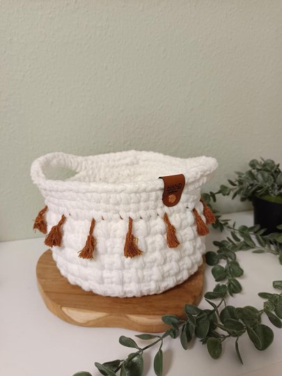 Häkelanleitung Boho Korb – dekorativer Aufbewahrungskorb in 2 Größen