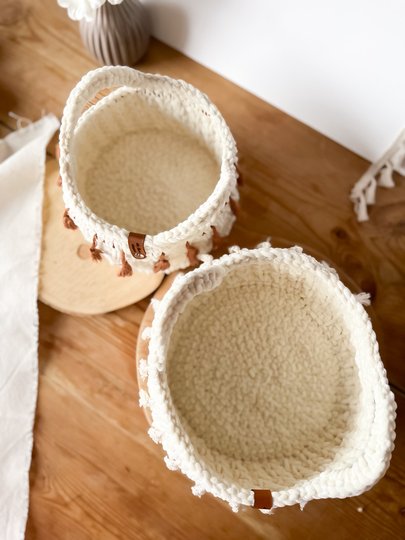 Häkelanleitung Boho Korb – dekorativer Aufbewahrungskorb in 2 Größen