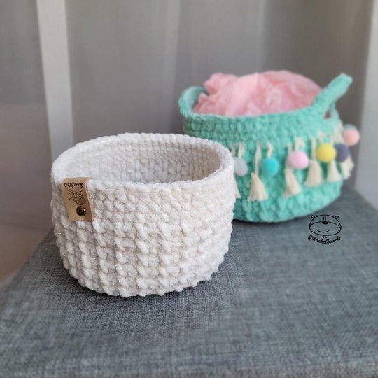 Häkelanleitung Boho Korb – dekorativer Aufbewahrungskorb in 2 Größen