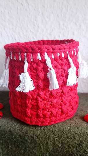 Häkelanleitung Boho Korb – dekorativer Aufbewahrungskorb in 2 Größen