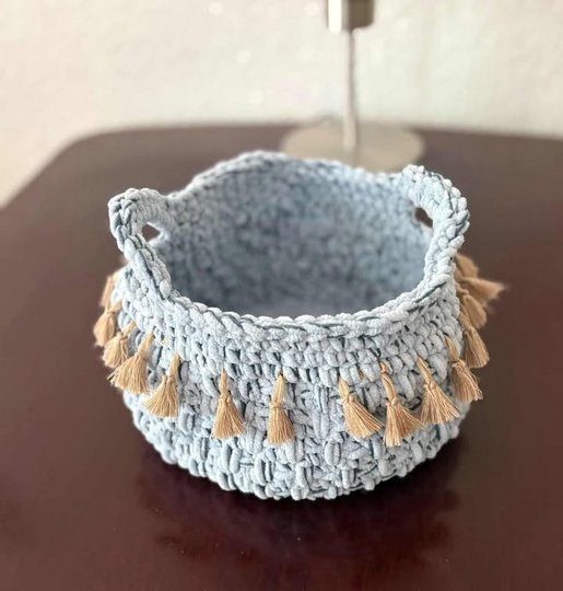 Häkelanleitung Boho Korb – dekorativer Aufbewahrungskorb in 2 Größen