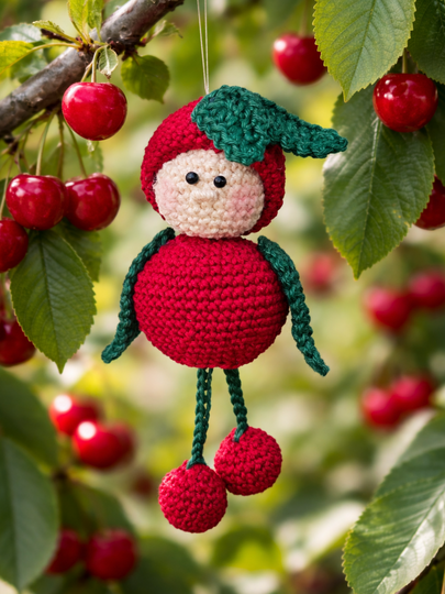 freche Früchtchen: Herr von Kirsche mit Baumelbeinen Anhänger Sommer