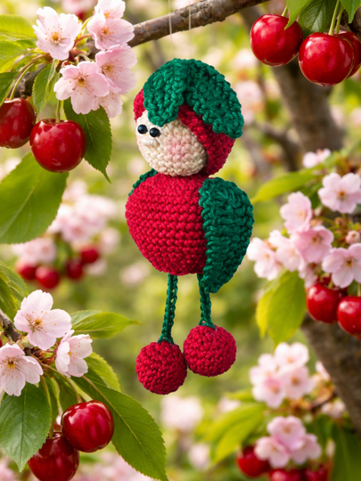 freche Früchtchen: Herr von Kirsche mit Baumelbeinen Anhänger Sommer