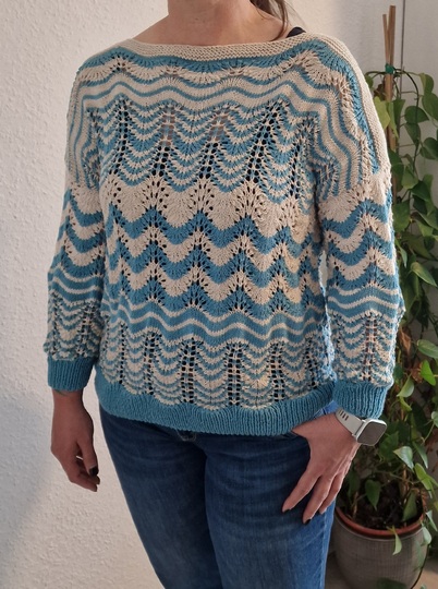 Strickanleitung für den Pulli "Frühlingswelle"