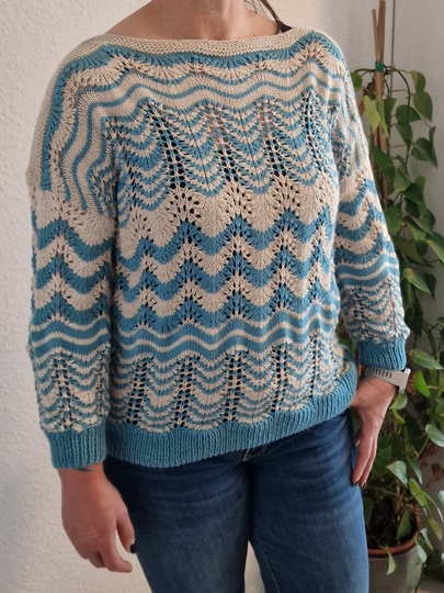 Strickanleitung für den Pulli "Frühlingswelle"