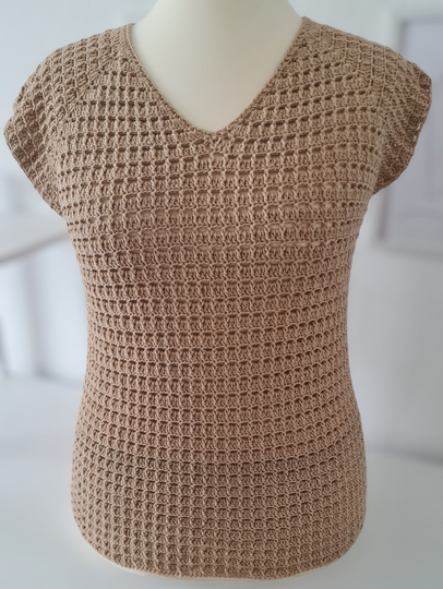 Pullover / Shirt "Anytime" Häkelanleitung RVO 2 Ausschnitt-Varianten