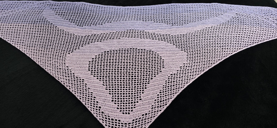 Stier (Sternzeichen), Häkeltuch, Motivtuch, Dreieckstuch