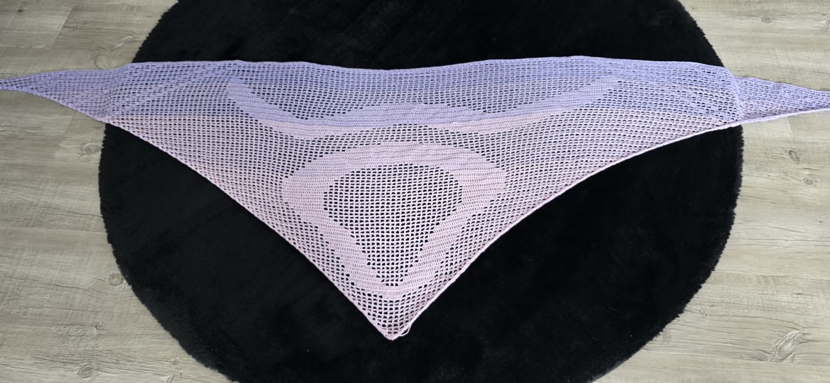 Stier (Sternzeichen), Häkeltuch, Motivtuch, Dreieckstuch