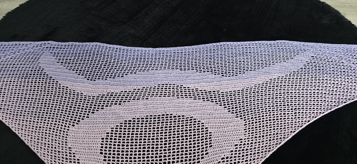 Stier (Sternzeichen), Häkeltuch, Motivtuch, Dreieckstuch