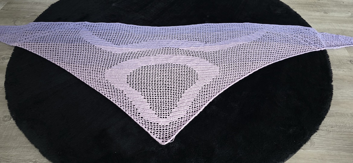 Stier (Sternzeichen), Häkeltuch, Motivtuch, Dreieckstuch