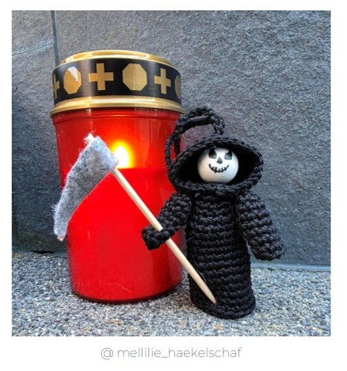 Crochet Pattern: Grim Reaper Worry Worm