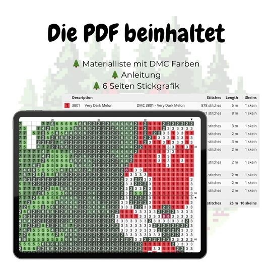 Kreuzstich-Stickmuster "Kleiner Nussdieb" Stickanleitung by Woolpedia