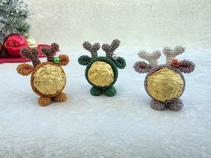 Häkelanleitung Pralinen-Elch „Süße Grüße“ – Liebevolles Mitbringsel