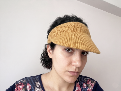 Knitted Visor Headband Pattern, Summer Sun Hat, Knit Visor Band Tutorial