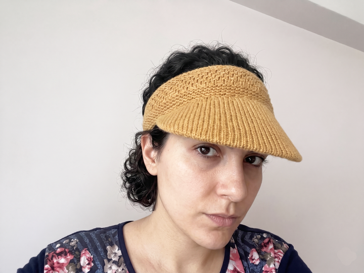 Knitted Visor Headband Pattern, Summer Sun Hat, Knit Visor Band Tutorial