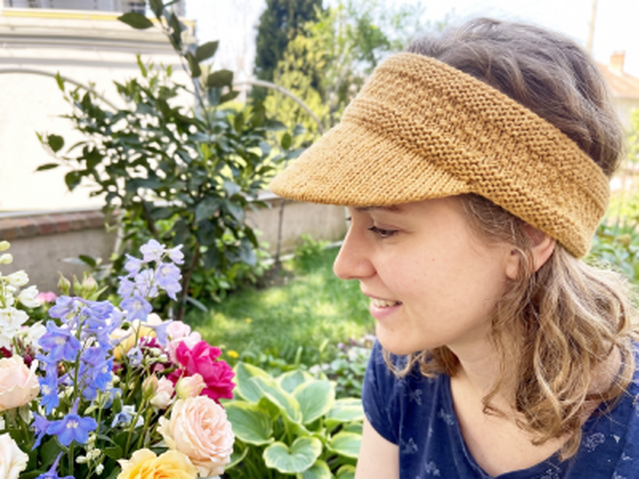 Knitted Visor Headband Pattern, Summer Sun Hat, Knit Visor Band Tutorial