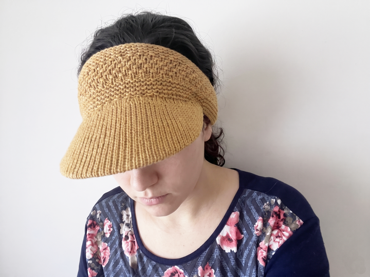 Knitted Visor Headband Pattern, Summer Sun Hat, Knit Visor Band Tutorial