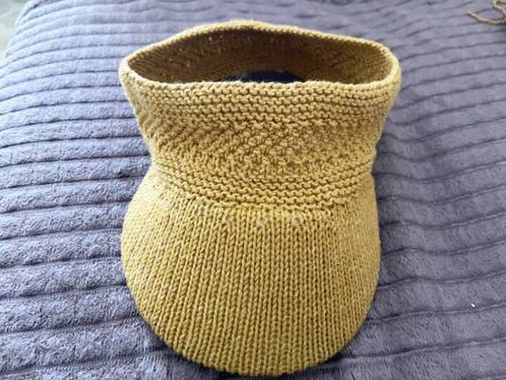 Knitted Visor Headband Pattern, Summer Sun Hat, Knit Visor Band Tutorial
