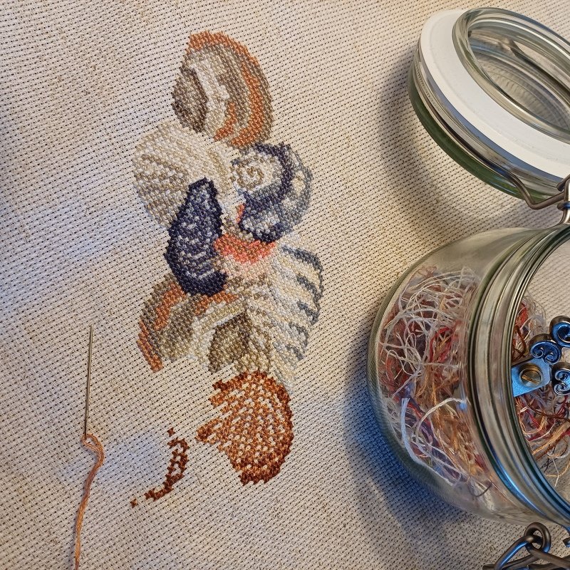 Kreuzstichvorlage Muschelkranz als PDF und PNG für alle Muschelsammler - Bild 8