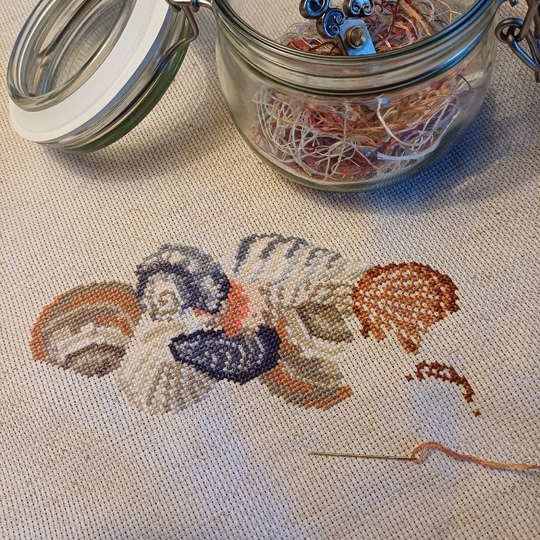 Kreuzstichvorlage Muschelkranz als PDF und PNG für alle Muschelsammler