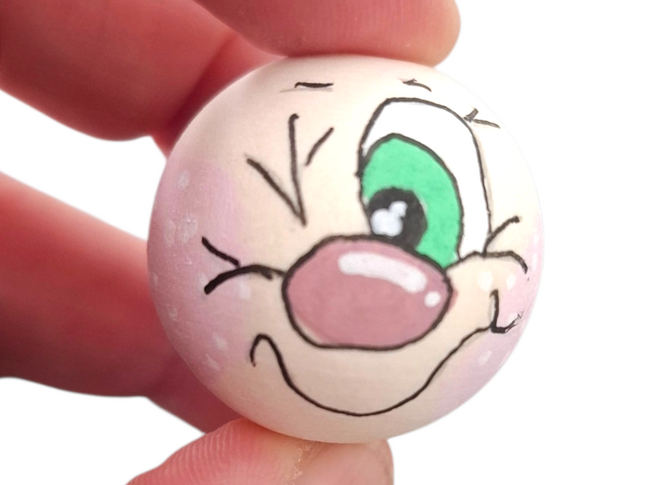 Holzköpfe selber bemalen / Für Sorgenwürmchen und kleine Häkelarbeiten