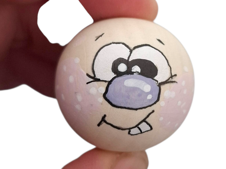 Holzköpfe selber bemalen / Für Sorgenwürmchen und kleine Häkelarbeiten